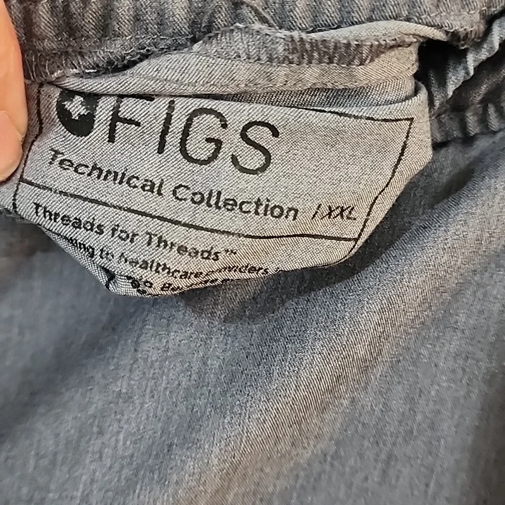 FIGS Technical Collection Jogger Scrub Pants Men's XXL Charcoal Gray Drawstring